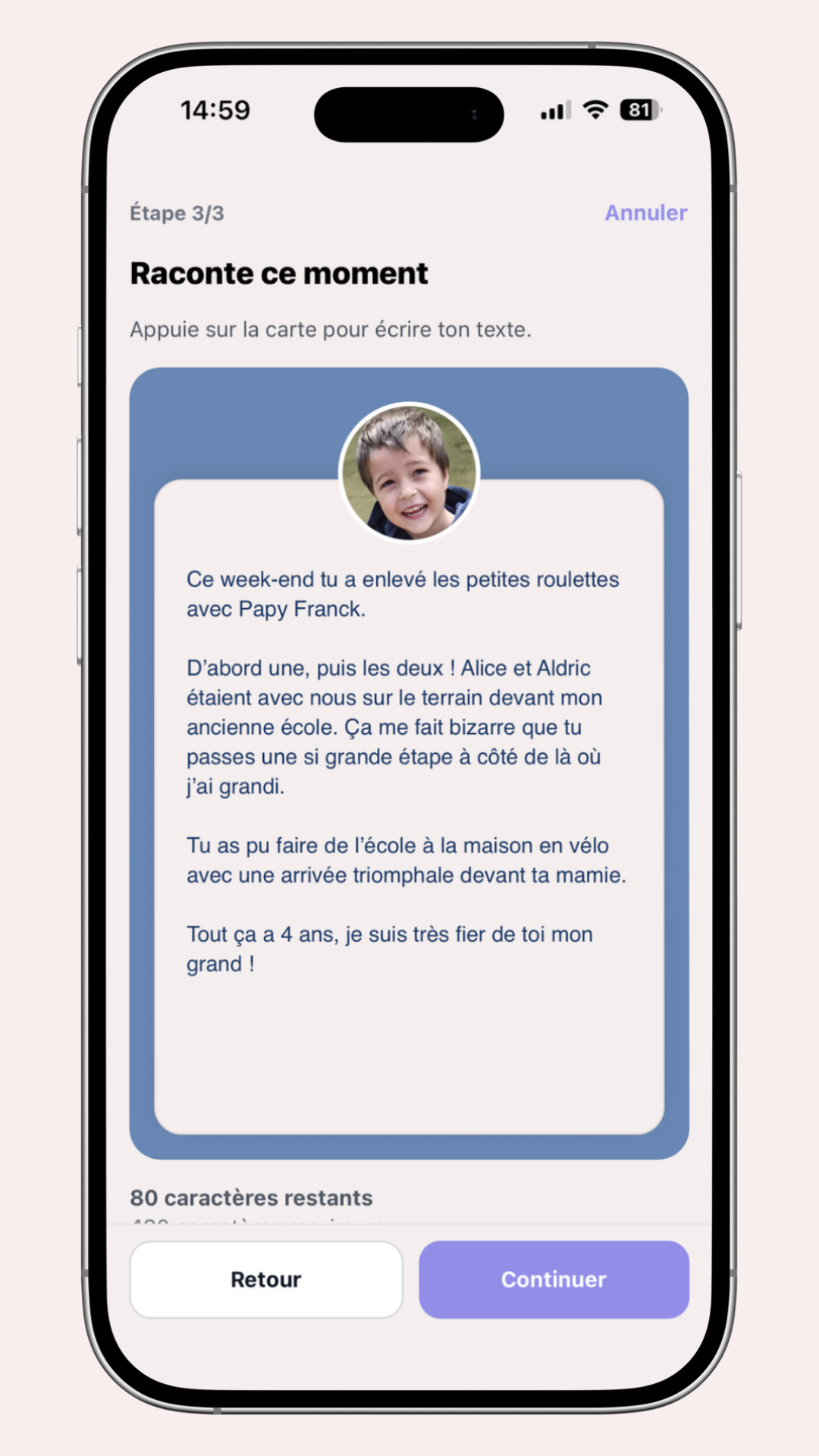 Écrivez quelques lignes comme si vous lui racontiez directement ce qu'il s'est passé et ce que vous avez ressenti.